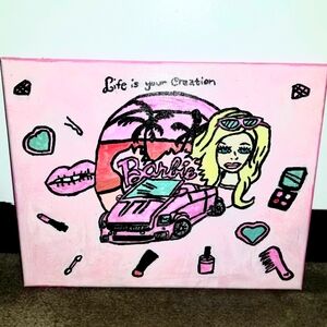 Barbie canvas painting